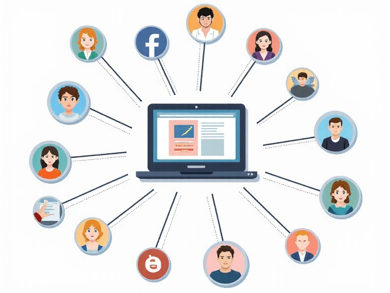 Illustrazione che mostra l'interconnessione tra un sito web e diversi servizi di terze parti tramite cookie