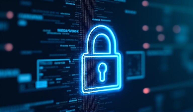 Luchetto di sicurezza su schermo computer