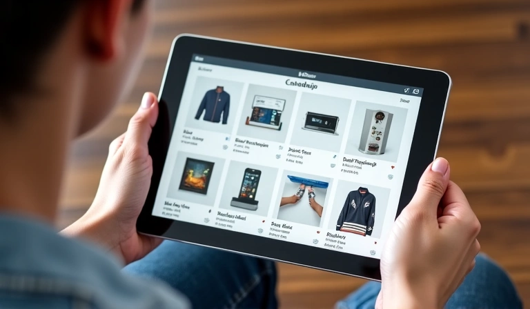 Persona che naviga catalogo prodotti online