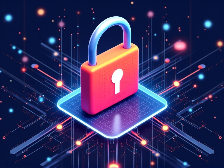 Illustrazione di sicurezza dei dati, lucchetto digitale